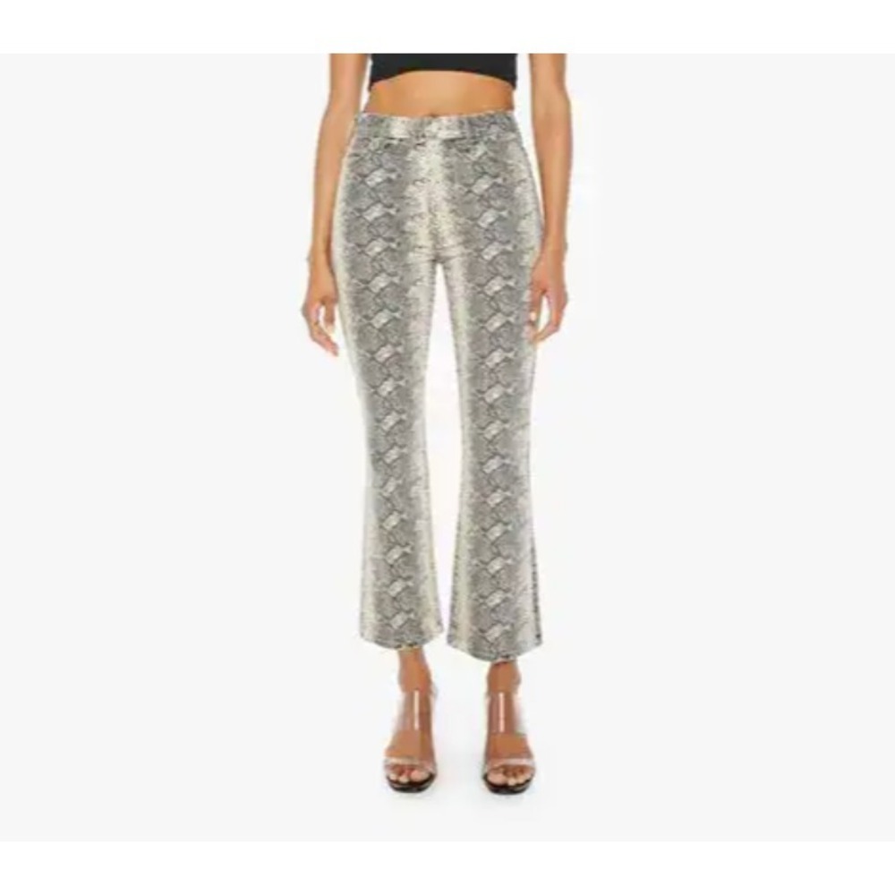 Mother The Hustler Flood High‎ Rise Jeans Boa Babe Snakeprint Women 31 NWT